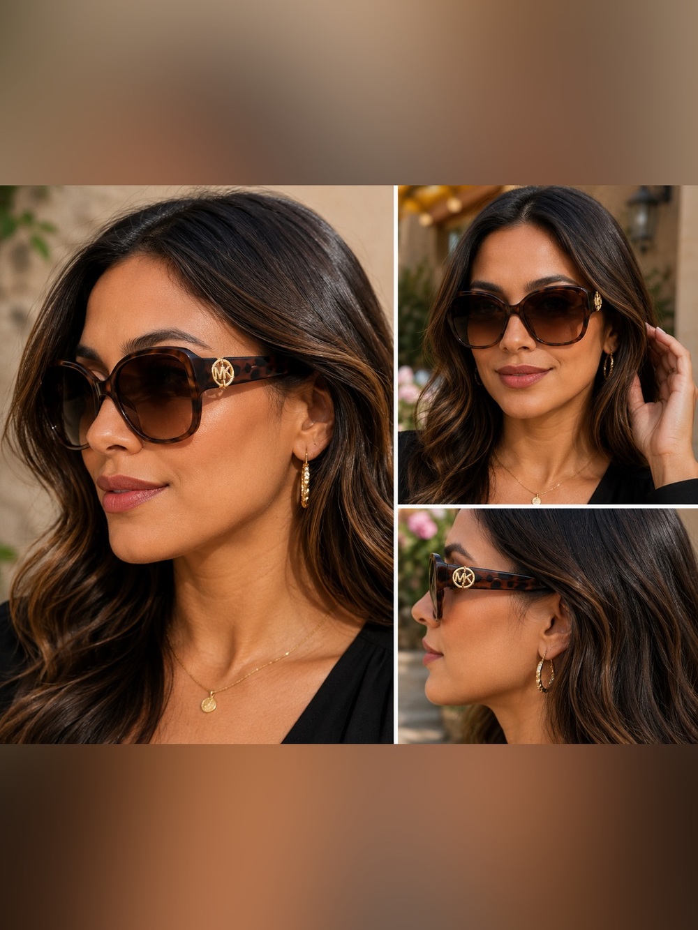 Michael Kors Oversized Tortoiseshell Brown Gradient Sunglasses w/ Case